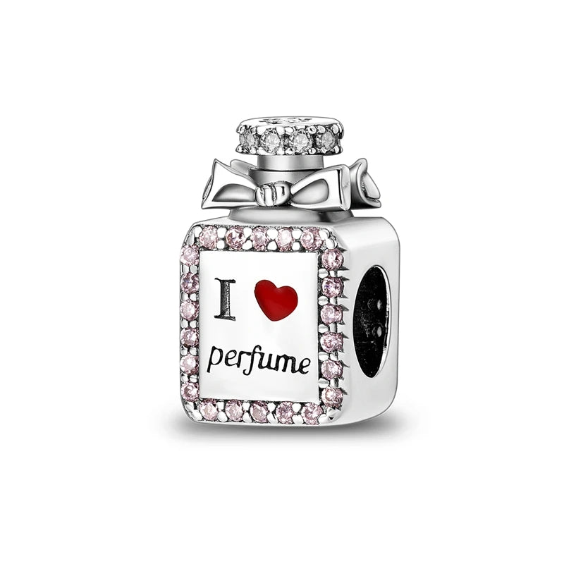 Berloque em formato de vidro de perfume, da Myzoria