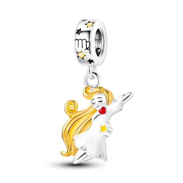 Berloque com o símbolo do signo de Virgem, da Myzoria