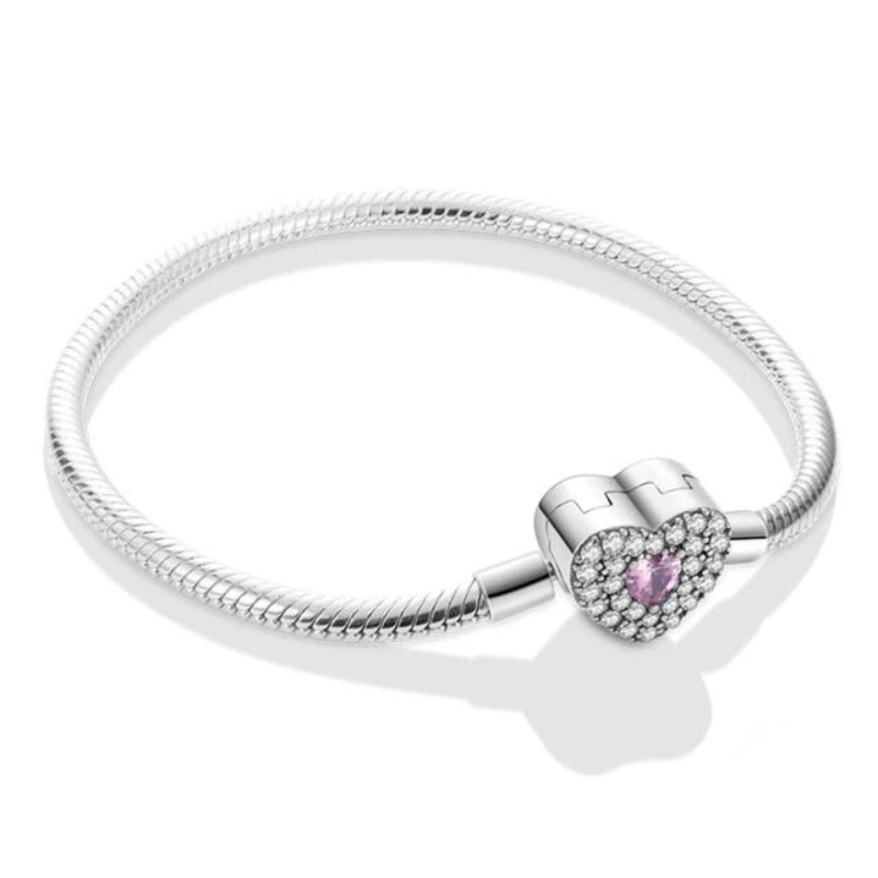 Pulseira com coração rosa, da Myzoria