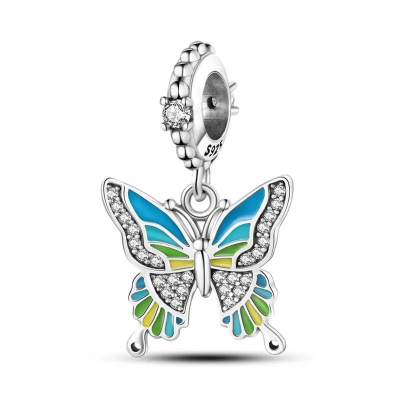 Berloque com borboleta azul brasileira, da Myzoria