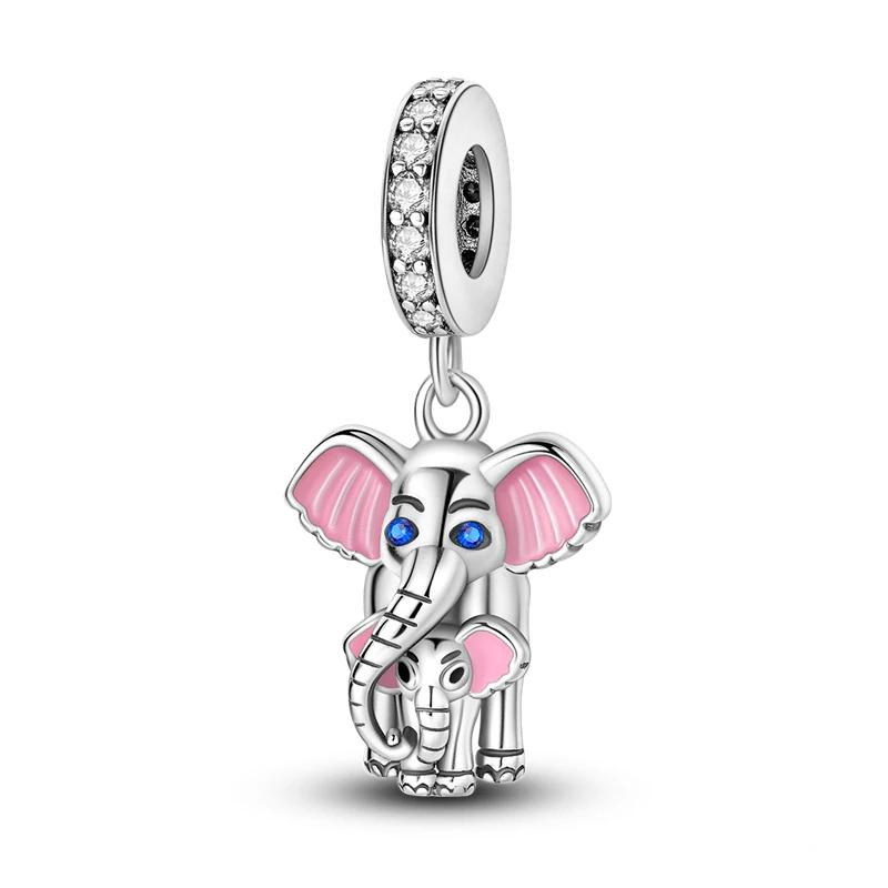 Berloque com elefante mãe e filhote, da Myzoria