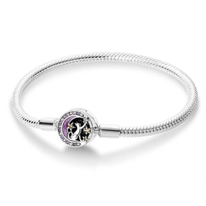 Pulseira com gatinho e lua, da Myzoria